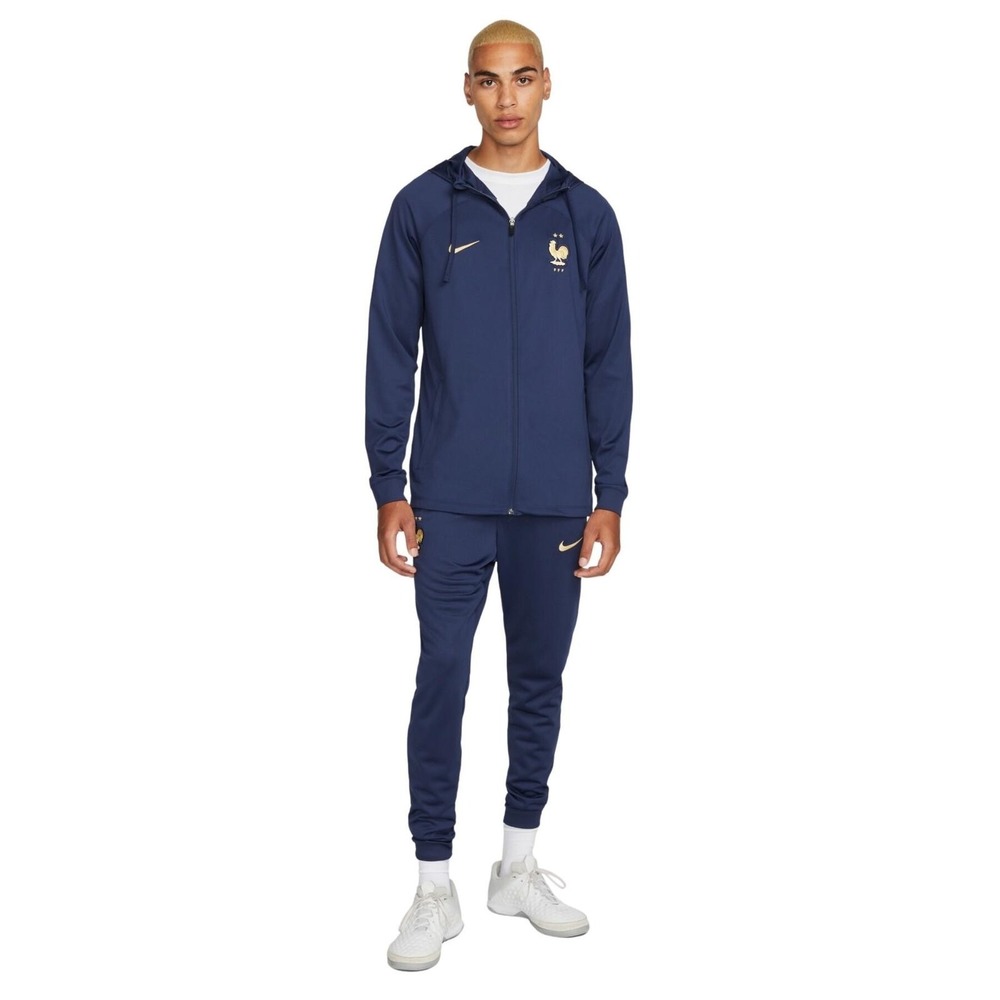 Nike Dri-FIT‎ FFF Strike France Soccer Track Jacket Navy Blue Full Zip Hoodie S